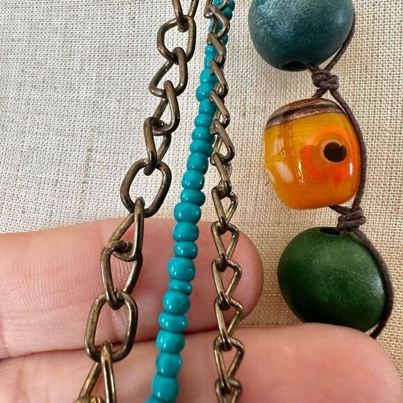Colorful beaded multi strand long necklace - Picture 5 of 14